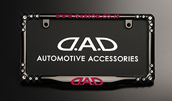 D.A.D クリスタルライセンスフレーム フロントモデル【ブラック/ピンク】