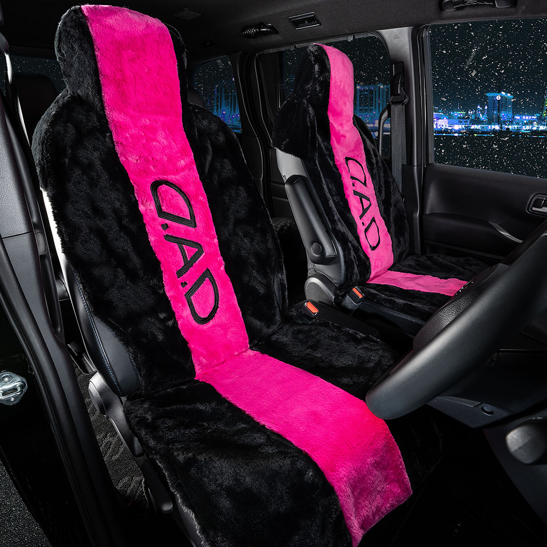 MOFU MOFU SEAT COVER BLACK/PINK【HA702-01-02】