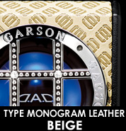 TYPE MONOGRAM LEATHER BEIGE