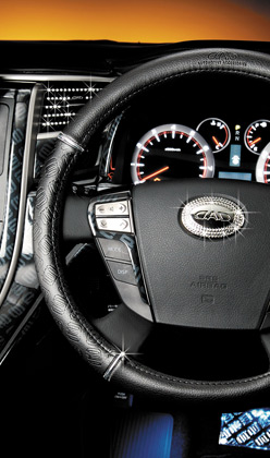 Garson D.A.D Royal Steering Cover Type Dirusu Black X & White M Size, Steering Accessories