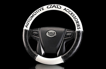 ステアリングカバー タイプ モノグラムレザー ブラック/ホワイト