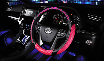 ステアリングカバー ピンク